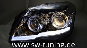 SW-LTube Scheinwerfer für Mercedes GLK X204 08-12 LED Lighttube chrome SW-Tuning