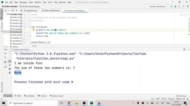Functions and Docstrings in Python | Python for Absolute Beginners in English | #21