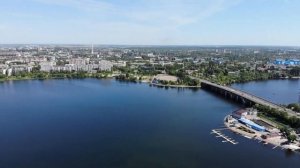 Воронеж. водохранилище и набережная с высоты птичьего полёта. DJI mavic air