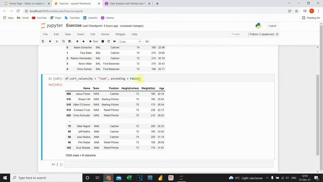 SORT Data in Python Pandas Table (DataFrame, Sort method) смотреть онлайн