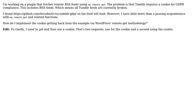 Wordpress: Passing cookies when using wp_remote_get смотреть онлайн