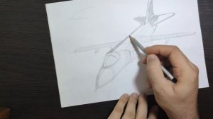 Рисуем  военный самолёт Су-24. Уроки рисования для детей и школьников.