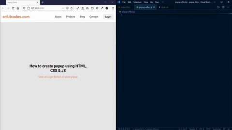 Popup Form | using HTML, CSS & Js