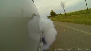 Mercedes C63 AMG Burnout Acceleration Tire SMOKE & 6,2l V8 Exhaust Sound W204 Wheel Spin Benz
