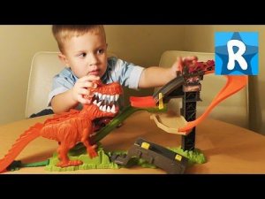 ★ Хотвилс Трасса Динозавр Рекс с Машинками Распаковка Hot Wheels T-Rex Take Down Eat Hot Wheels cars