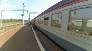 Электропоезд ЭР2Т-7214 станция Бекасово 1 18.08.2016