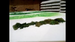 Декоративный кирпич из гипса, с имитацией мха из поролона