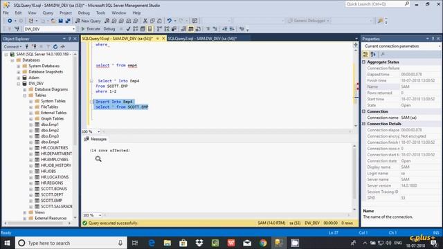 SELECT INTO & INSERT INTO in SQL Server смотреть онлайн