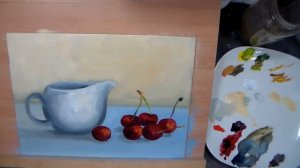 Pitcher & Cherries Oil Painting Tutorial