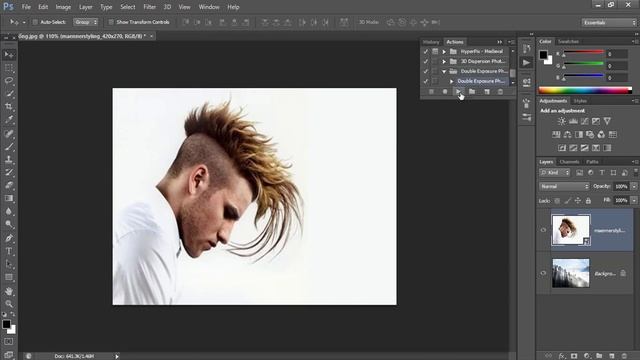 photoshop action free download - double exposure photoshop action tutorial