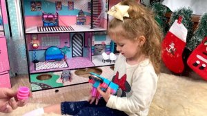 ДЕД МОРОЗ ПОДАРИЛ БОЛЬШОЙ ДОМ КУКЛЫ ЛОЛ.NikaTV show