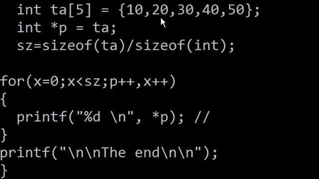 C Language Pointer Array, Vertical Printout ...