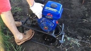 Посадка картофеля под мотолебедку