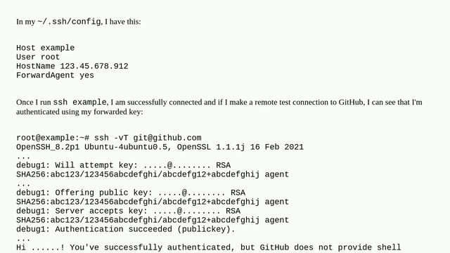 How to check if SSH agent forwarding is running, from the remote server? смотреть онлайн