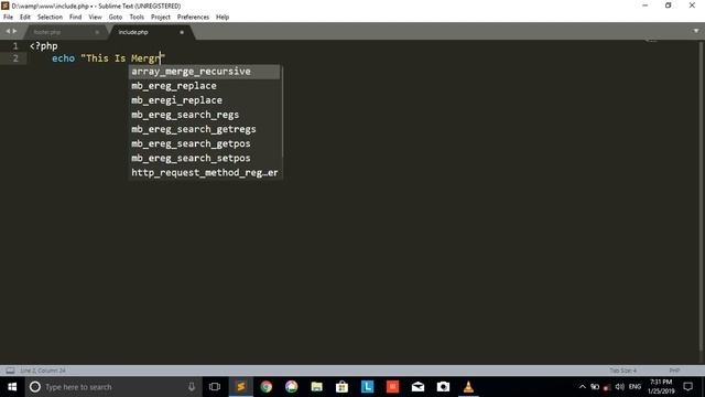 Include and required function in php