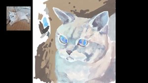 Рисунок кошки по фото. Speedpaint. Диджитал рисование в обычном Paint. CGart. Digital