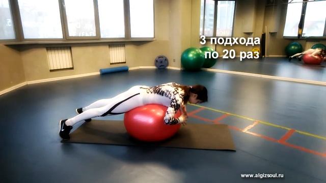 Упражнения на фитболе для груди, руки спины смотреть онлайн