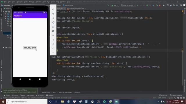 Custom Dialog Android | Thiết Kế Giao Diện Android | Bài 5 Phần 12 смотреть онлайн