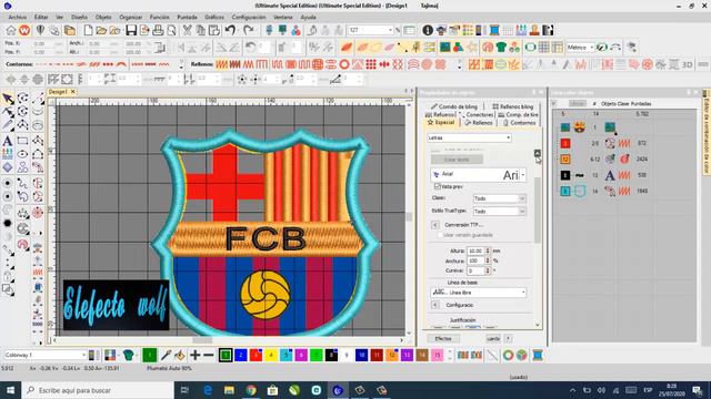 WILCOM E4.2 [ Bordado escudo del Barcelona ] смотреть онлайн