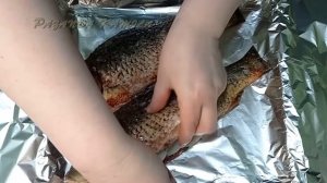 Сазан Запечённый в Фольге. Рыба в Духовке в Фолге с Картошкой. Как Дети любят Рыбу в Духовке