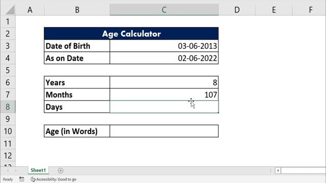 How to Calculate Age from Date of Birth in Excel | Datedif Function смотреть онлайн