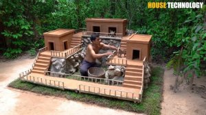 Collect Cats Under Raining Storm Build House for Cat Shelter
