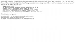 Wordpress: Internal Server Error apache