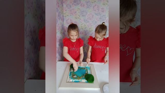 МК картина из эпоксидной смолы и стабилизированного мха #DIY # бесплатный мастер-класс #мк