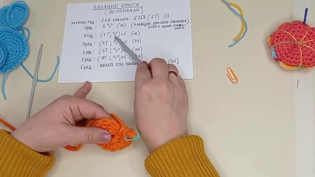 "Школа рукоделия" урок 2 Вязание круга(дополнительное видео)