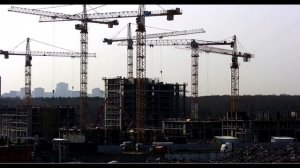 Танцы КРАНОВ. Рассвет. Башенные краны. LIEBHERR TOWER CRANE