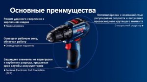 Bosch об инструменте | GSB 12V-30 | Аккумуляторный ударный дрель-шуруповёрт Bosch Professional