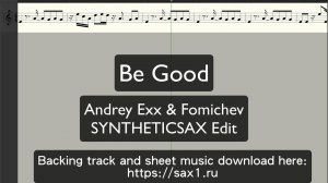 Be Good to Me - backing track & Sheet music for Saxophone Tenor