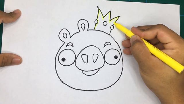 LDP - How to draw Angry birds / king pig green