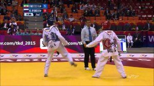 Taekwondo WTF. Чемпионат мира 2015. Semifinal. M-58. Ashour Zadeh Fallah-Poiseev.