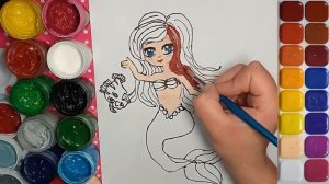 Русалочка. Рисуем русалочку Ариэль из мультика. Простые рисунки для детей.