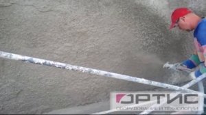 Приготовление раствора Emaco S88C и набрызг на стену