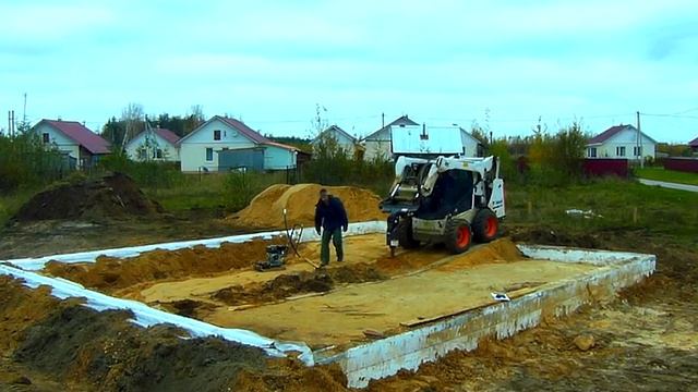 Каркасный дом. Фундамент TimeLapse