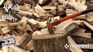 Колун STIHL . Колоти дрова таким колуном одною рукою дуже легко ! Огляд та робота колуна .