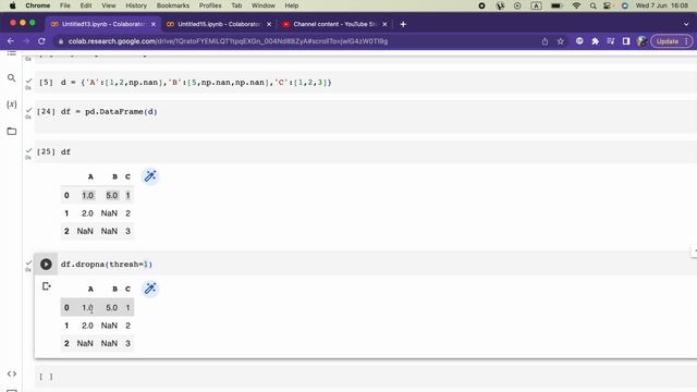 Role of the thresh Parameter in dropna method | Pandas DataFrame tutorial