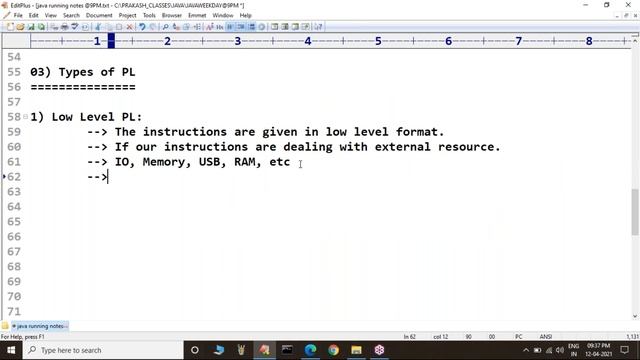 CORE JAVA tutorials || Demo - 1 || by Mr. Prakash Babu On 12-04-2021 @9PM IST