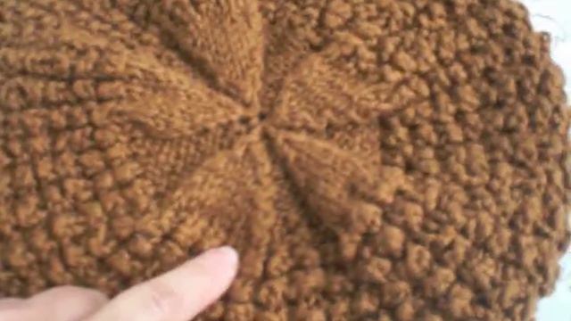52. Комплект : Берет спицами узором "Кукурузка" и снуд. / women glengarry hand knitting