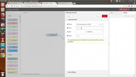 NodeRed + CloudMQTT broker setup