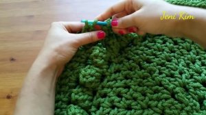 Овальный ковер крючком 10-13 ряды Crochet Oval Rug for beginners rows 10-13