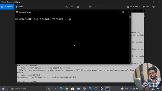 ImportError: The Jupyter Server requires tornado | Jupyter Lab Notebook Error