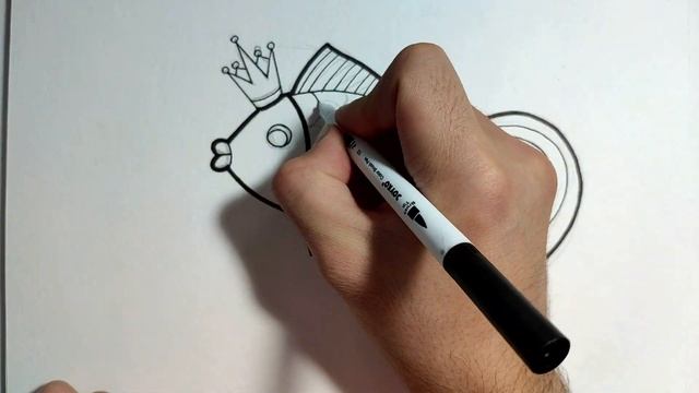 Как нарисовать ЗОЛОТУЮ РЫБКУ!Хочешь так же?! Повторяй за мной ! смотреть онлайн