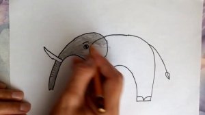 How to draw  an elephant. Как нарисовать слоненка, простой способ.