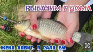 Первый карась! Рыбачим у дома) #рыбалка #рыба #карась #улов #болото #лес #клев