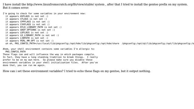 How can i set the flags with gentoo prefix? смотреть онлайн