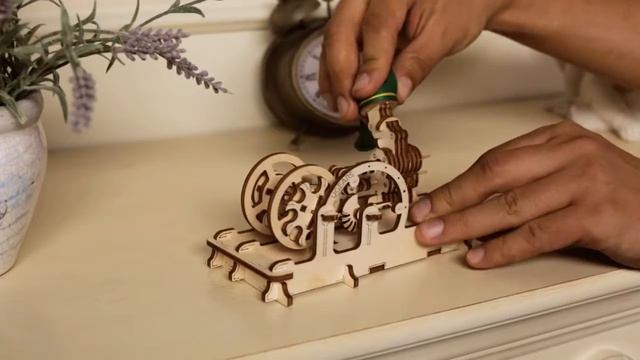 Ugears Pneumatic Engine - 81 Parts - 3D Wooden Puzzle - Mechanical Model - UGR 70009 смотреть онлайн
