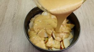 Apfelkuchen mit Pudding! Schnelles Rezept mit nur 1 Apfel, einfaches Rezept für leckeren Kuchen.